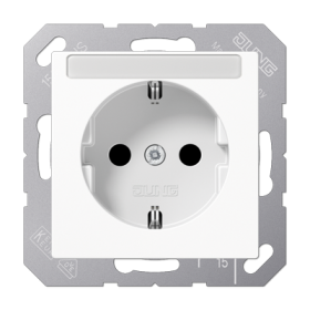 JUNG Штепсельная розетка SCHUKO 16A 250V~ с защитой от детей с полем для надписи термопласт белая