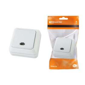 TDM Выключатель 1-кл. открытой установки с подсветкой IP20 10А, белый 
