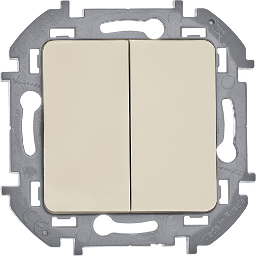 Выключатель двухклавишный - Legrand/Daccord Inspiria - 10АХ 250В безвинтовые зажимы - слоновая кость