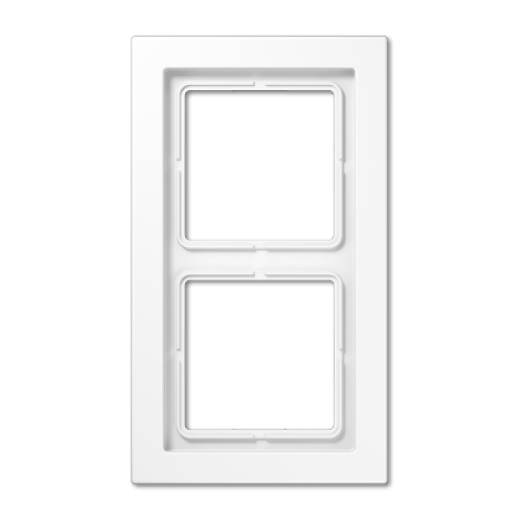 Рамка для вертикальной и горизонтальной установки, 2 поста, дюропласт, белый, LSDesign