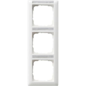 Gira Standard 55 Белый глянцевый Рамка 3-я вертикальная с полем для надписи