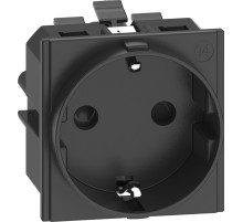 BT Living now Черный Механизм Розетка немецкого стандарта 2К+З 16А автоматич клеммы 2 мод.
