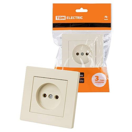 Розетка 2П 10А 250В сл. кость 
