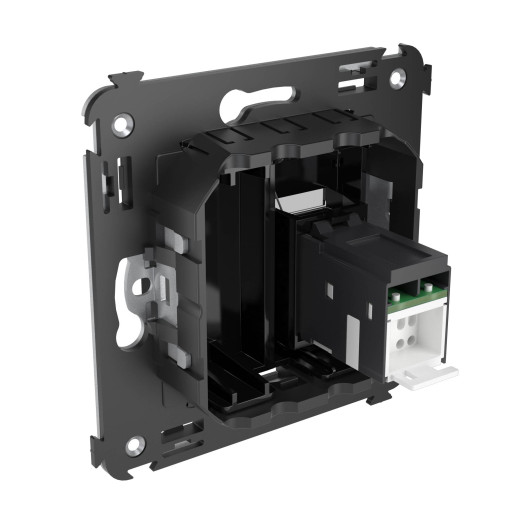 Компьютерная розетка RJ-45 в стену, кат.5e одинарная, Avanti, черный квадрат