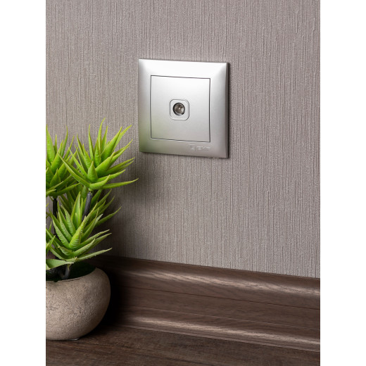 Валенсия лицевая панель розетки TV 1-местная 75Ом 5-862МГц сталь EKF PROxima