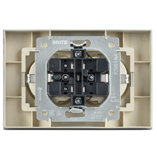 BRITE Роз 2-я с з/к без з/ш пл 16А в сб РСПл12-3-БрА алю IEK