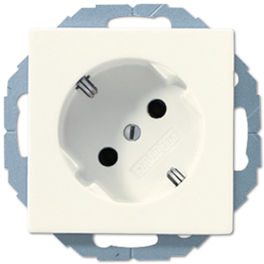 Штепсельная розетка SCHUKO 16A 250V~ , угол наклона 45 °, слоновая кость