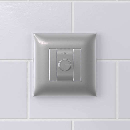 Диммер поворотный в стену, Avanti, закаленная сталь