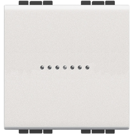 Livinglight. Выключатель аксиальный одноклавишный 10А 250В. Автоматические клеммы. 2 модуля. Цвет Белый