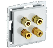 IEK BRITE BASE Белый Аудиорозетка 4-мест. РА10-БрБ