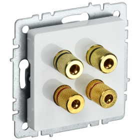 IEK BRITE BASE Белый Аудиорозетка 4-мест. РА10-БрБ