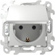 Розетка 2К+3 IP44 с крышкой  и защитными шторками Push&Go , белый