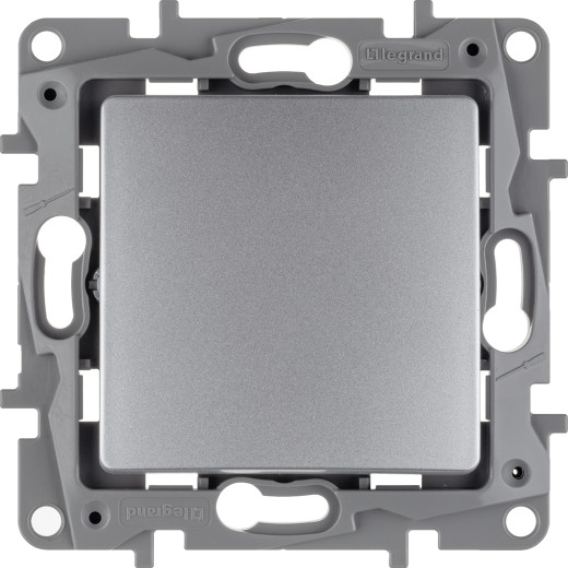 Выключатель одноклавишный - Legrand Etika - 10А 250В безвинтовые зажимы - алюминий