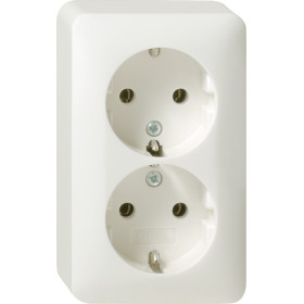 Gira Бел Розетка двойная с/з 16А IP20