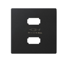 Simon 82 Concept Матовый черный, Накладка для зарядного устройства 2xUSB