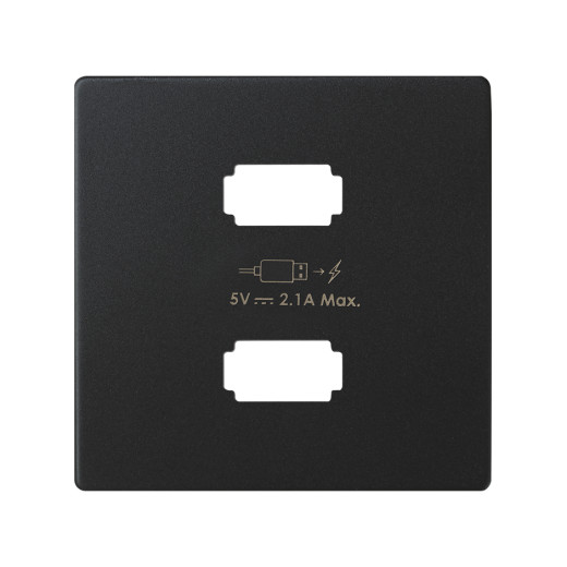 82 Concept Матовый черный, Накладка для зарядного устройства 2xUSB