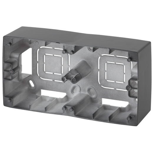 12-6102-12 ЭРА Коробка наклад. монтажа 2 поста, Эра12, графит (10/100/800)