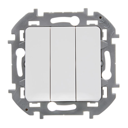 Выключатель трёхклавишный - Legrand/Daccord Inspiria - 10АХ 250В винтовые зажимы - белый