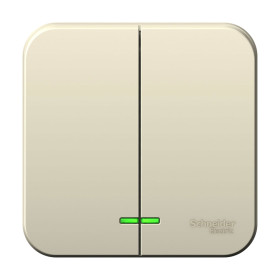 Systeme Electric Blanca наруж Молочный Выключатель 2-клавишный с подсветкой, 6А, 250В