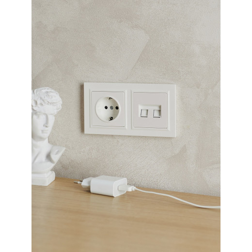 BRITE Рамка 2-мест. РУ-2-БрЖ жемч. IEK