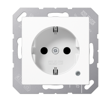 JUNG SCHUKO-розетка с индикацией, белая