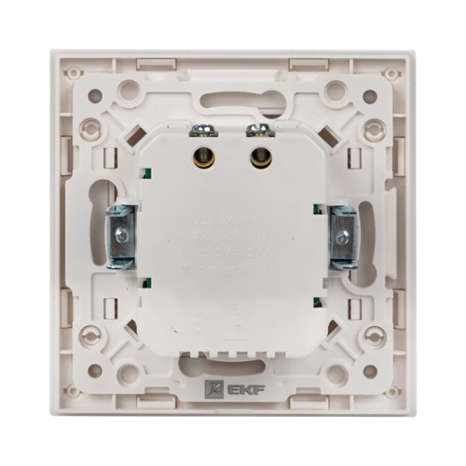 Стокгольм Механизм Розетки USB 2-местной 2,1А винтовые клеммы белый EKF PROxima