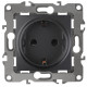 Розетка ЭРА Серия 12 12-2102-05 с заземлением 2P+E Schuko со шторками 16A-250В IP20 антрацит