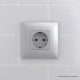 Розетка в стену, 2P+E, с з/ш, Avanti, закаленная сталь