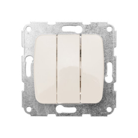 KRANZ DEA Выключатель 3кл с/у 10А меx. Беж