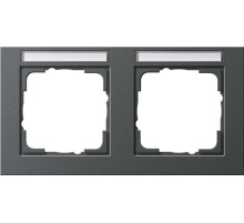 Gira E2 Антрацит Рамка 2-ая горизонтальная с полем для надписи
