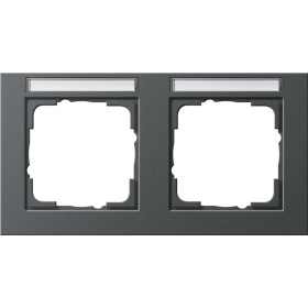 Gira E2 Антрацит Рамка 2-ая горизонтальная с полем для надписи
