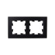 BRITE Рамка 2-мест. РУ-2-2-Бр стекло черн. матовый IEK