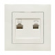 Валенсия розетка RJ-45+RJ11 2-местная белая EKF PROxima