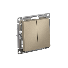 Systeme Electric AtlasDesign Шампань Переключатель 2-клавишный перекрестный, 2 x сх. 7, 10АХ, механизм