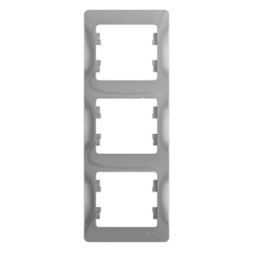 Systeme Electric Glossa Алюминий Рамка 3-ая, вертикальная