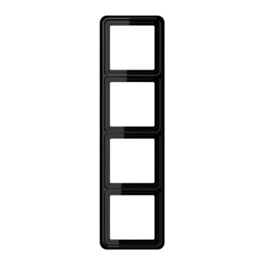 Рамка для вертикальной и горизонтальной установки, 4-кратная, черная
