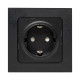 Стокгольм Механизм Розетки 1-местной с/з 16А винтовые клеммы черный с защ. штор. EKF PROxima