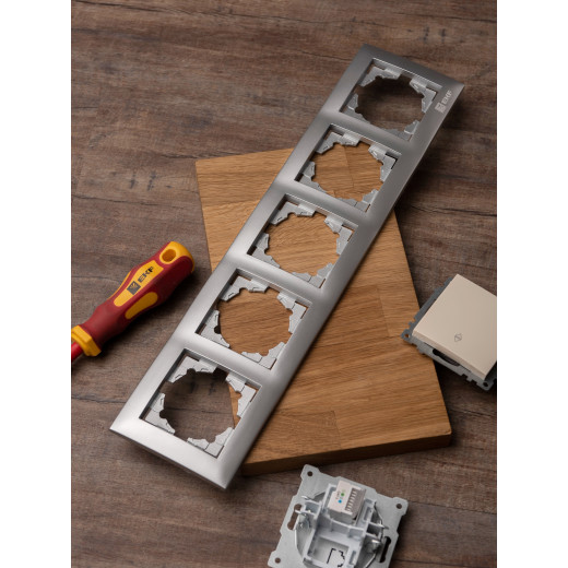 Валенсия Рамка 5-местная сталь EKF