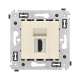 HDMI розетка одинарная в стену, тип А-А, Avanti, ванильная дымка