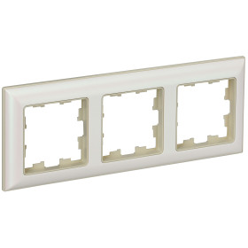 IEK BRITE DECOR Жемчуг/беж 3D-форма Рамка 3-мест. РУ-3-Бр