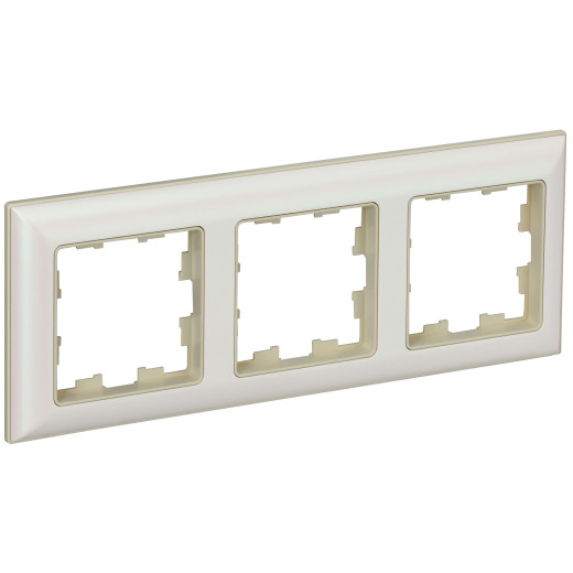 BRITE Рамка 3-мест. РУ-3-Бр беж./жемч. IEK