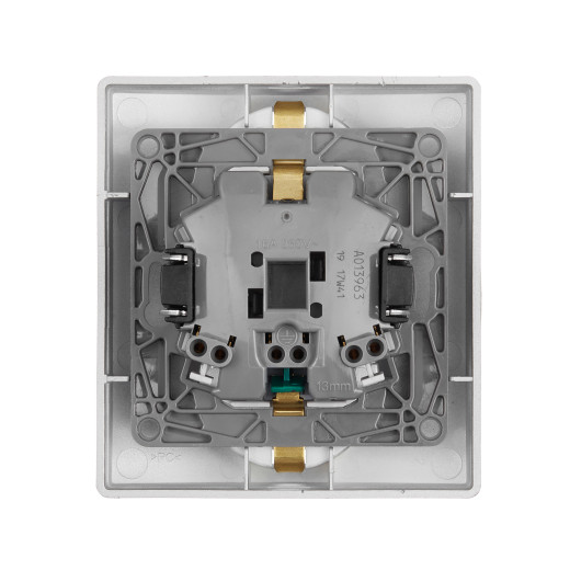 Розетка двойная с заземлением - Legrand Inspiria - со шторками в сборе 16А 250В безвинтовые зажимы - алюминий