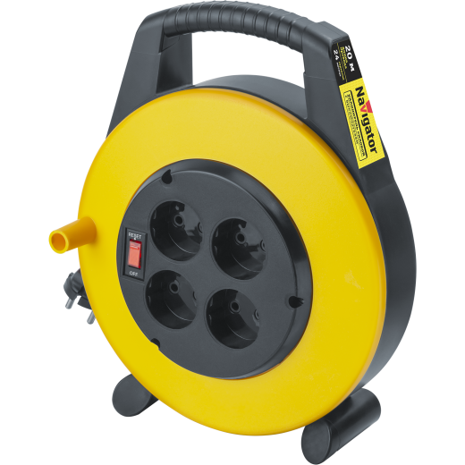Удлинитель Navigator 93 955 NPE-RC-04-20-X-2x0.75 кат. закр. 4 гн. б/з 20м