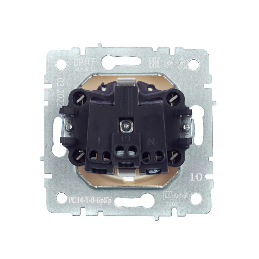 BRITE Роз. с з/к/ш 16А РС14-1-0-БрКр беж. IEK