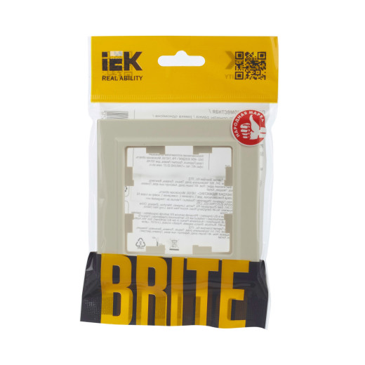 BRITE Рамка 1-мест. РУ-1-БрКр беж. IEK