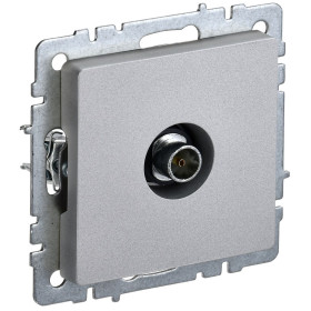 IEK BRITE BASE Алюминий Розетка TV оконеч РТВ11-0-БрА