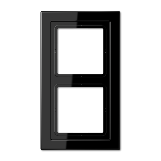 Рамка для вертикальной и горизонтальной установки, 2 поста, дюропласт, черный, LSDesign