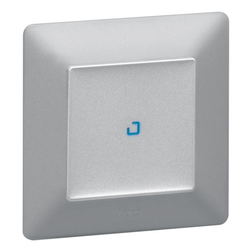Valena LIFE.Лицевая панель для выключателя одноклавишного с подсветкой/индикацией.Алюминий