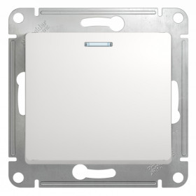 Systeme Electric Glossa Бел Выключатель 1-клавишный с подсветкой, сх.1а, 10АХ