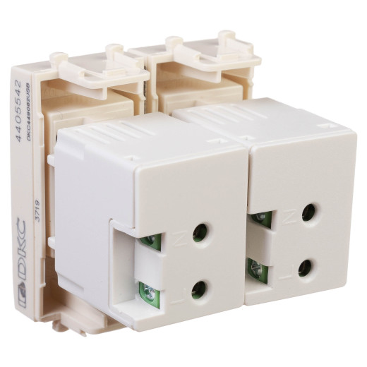 USB зарядное устройство модульное 2.1 А, Avanti, ванильная дымка, 2 модуля